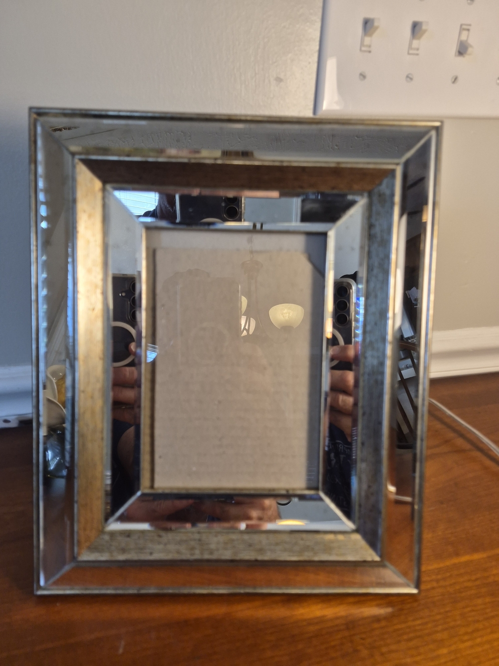 Tahari Silver Mirrored Decorative Picture Frame